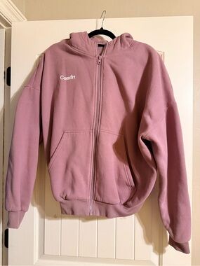 Comfrt Unisex Zip-Up Hoodie - Dusty Pink. Size XS (runs big).